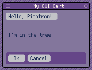 The GUI cart with the attached element